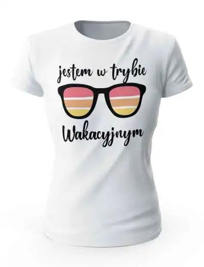 Koszulka Damska Jestem w Trybie Wakacyjnym,  Prezent T-shirt Dla Kobiety