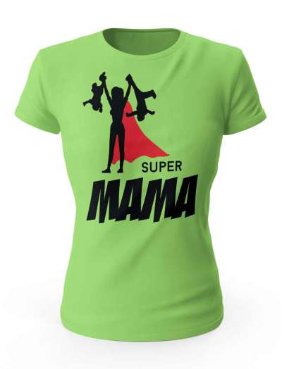 Koszulka Damska Super Mama, Prezent dla Mamy