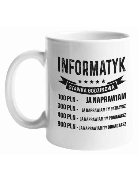 Kubek, Informatyk Stawka Godzinowa, prezent 