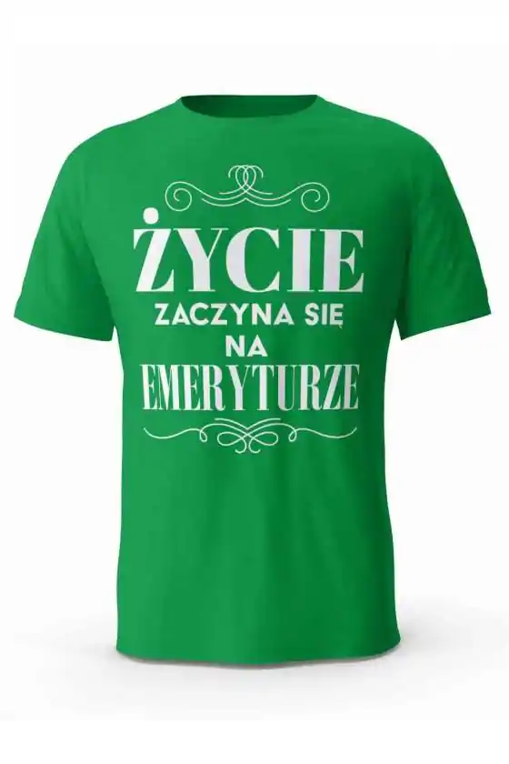 Koszulka Męska, Życie Zaczyna Się Na Emeryturze, Prezent Dla Mężczyzny