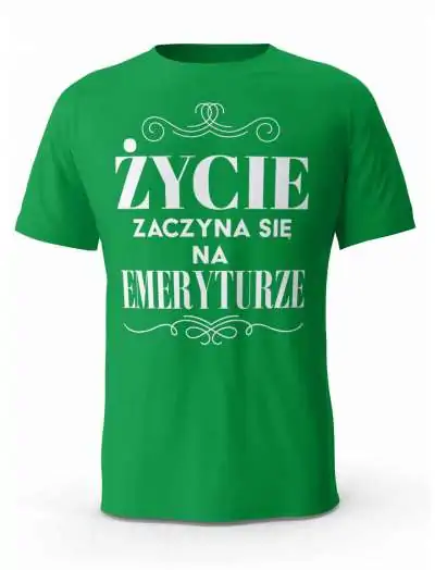 Koszulka Męska, Życie Zaczyna Się Na Emeryturze, Prezent Dla Mężczyzny