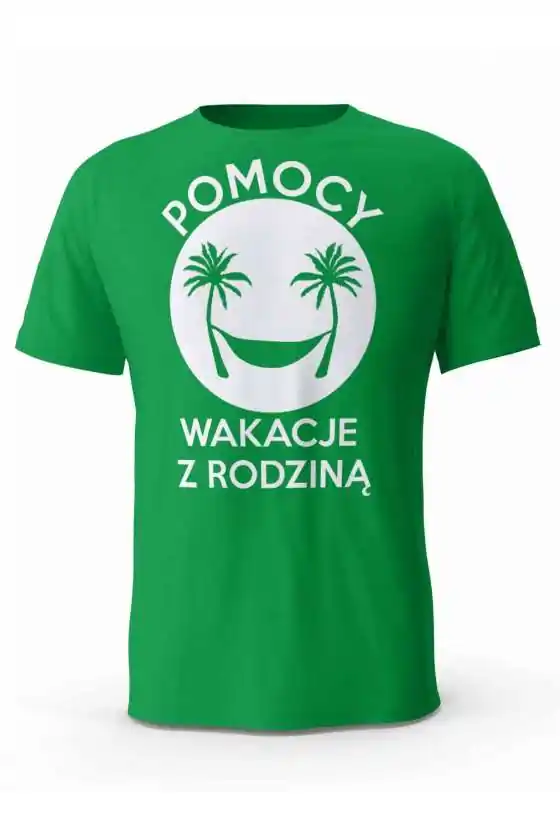 Koszulka Męska, Pomocy Wakacje z Rodziną, Prezent Dla Mężczyzny