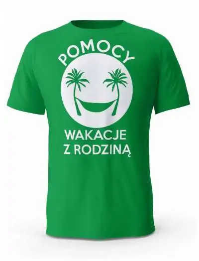 Koszulka Męska, Pomocy Wakacje z Rodziną, Prezent Dla Mężczyzny