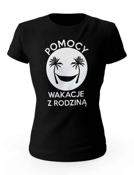 Koszulka Damska, Pomocy Wakacje z Rodziną , Prezent Dla Kobiety