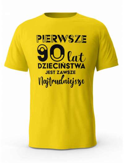 Koszulka Pierwsze 90 lat Dzieciństwa, T-shirt Dla Mężczyzny