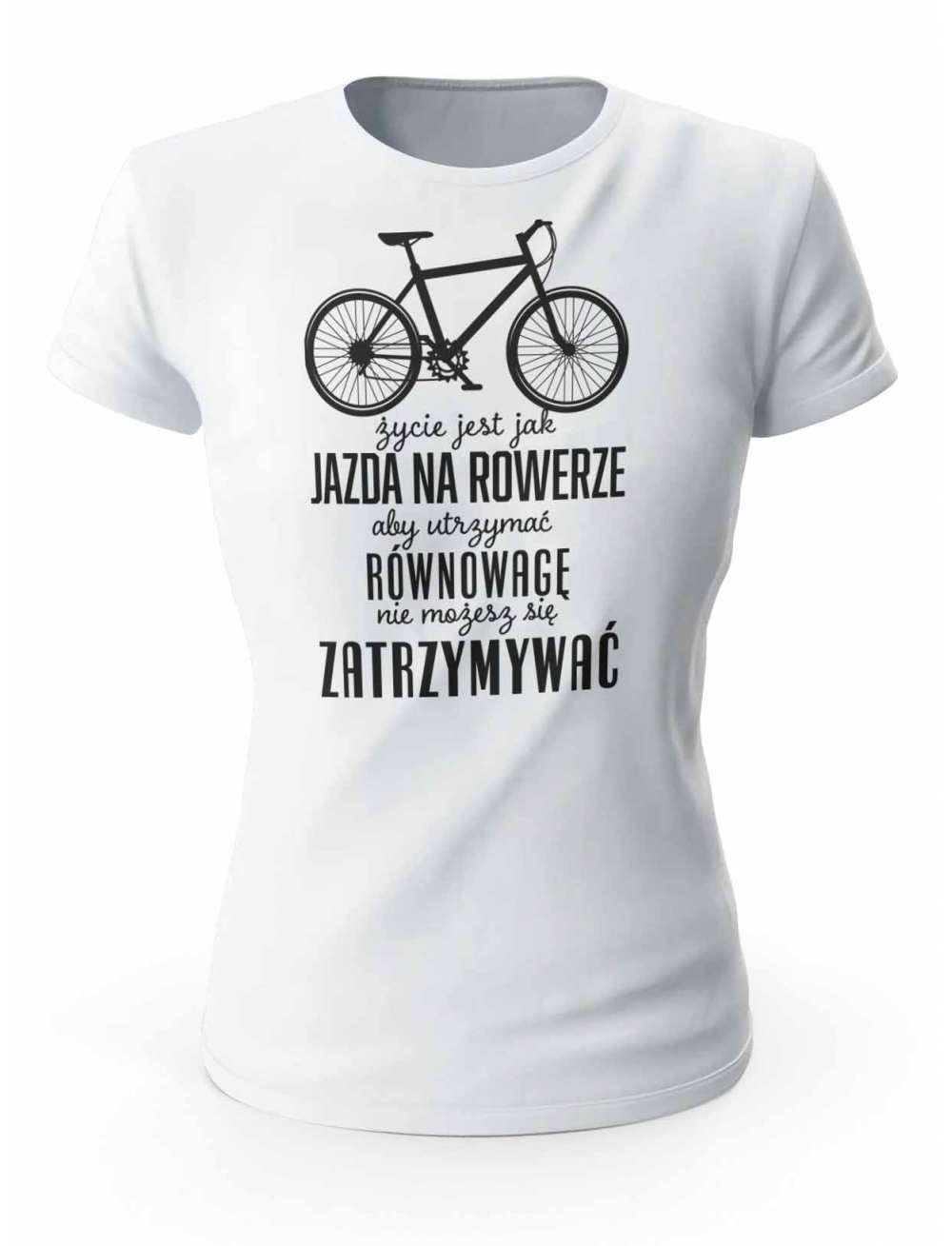 Koszulka Damska, Życie Jest Jak Jazda Na Rowerze, Prezent Dla Kobiety