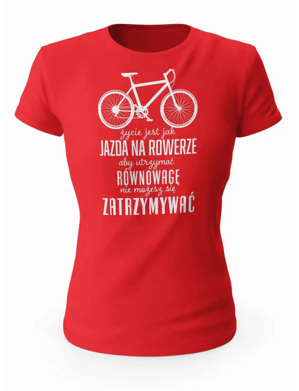 Koszulka Damska, Życie Jest Jak Jazda Na Rowerze, Prezent Dla Kobiety